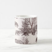 Mug Paysage avec ours, oursons, arbres d'hiver et sapi (Centre)