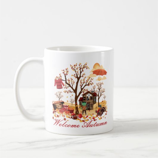 Mug Paysage bienvenu d'automne d'automne (Gauche)