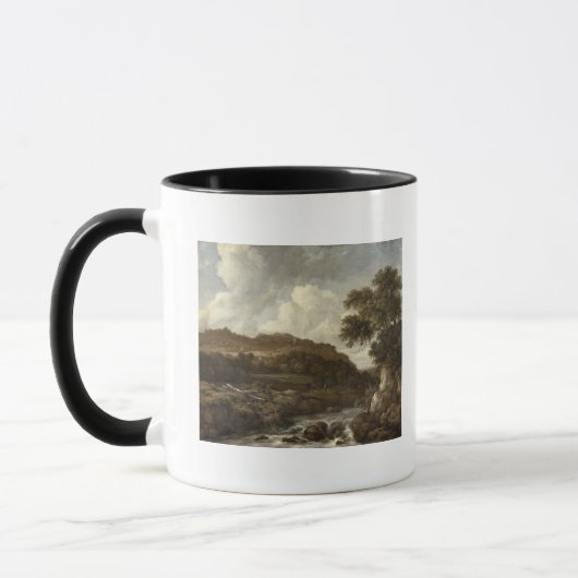 Mug Paysage boisé montagneux avec un torrent (Gauche)