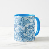 Mug Paysage classique en toile bleue (Devant droit)