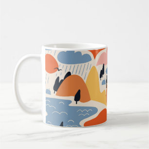 Mug Paysage coloré, montagnes, lacs, sans soudure.
