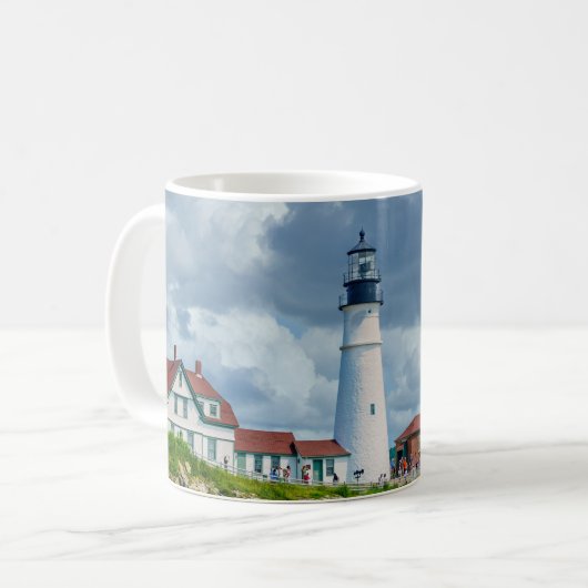 Mug Paysage côtier du phare de la Nouvelle-Angleterre (Devant gauche)