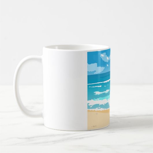 Mug Paysage côtier tropical d'Ocean Beach (Gauche)