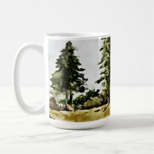 Mug Paysage d'aquarelle du lac Tahoe monogramme