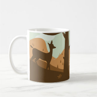 Mug Paysage d'automne avec des cerfs communs