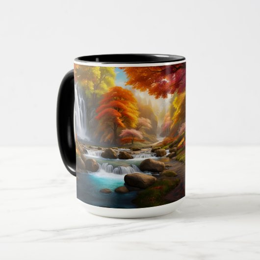 Mug Paysage d'automne Cascades dans le parc (Devant gauche)