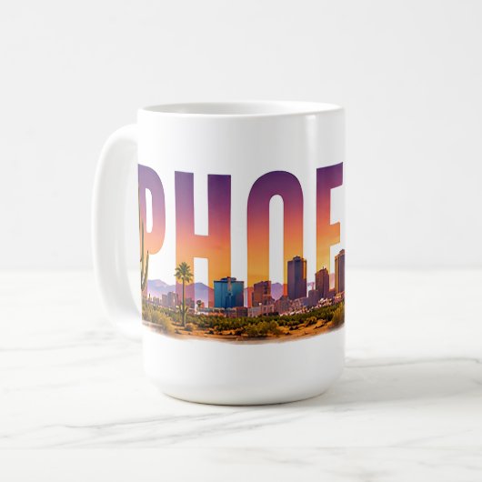 Mug Paysage de cactus à Phoenix Arizona (Devant gauche)
