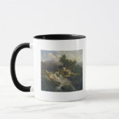 Mug Paysage de forêt avec la cascade (Gauche)