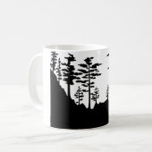 Mug Paysage de monochrome de silhouette (Devant gauche)