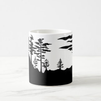 Mug Paysage de monochrome de silhouette