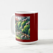 Mug Paysage de moutons : L'art topiaire devenu laineux (Devant gauche)