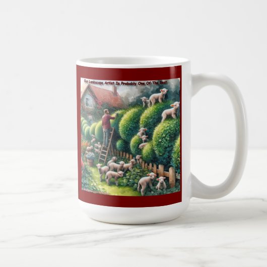 Mug Paysage de moutons : L'art topiaire devenu laineux (Droite)