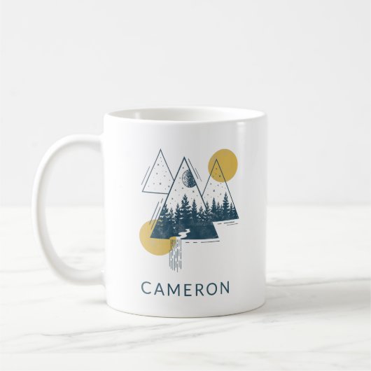 Mug Paysage de nature géométrique moderne personnalisé (Gauche)