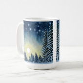 Mug Paysage De Neige À feuillage persistant Lune Sous  (Devant gauche)