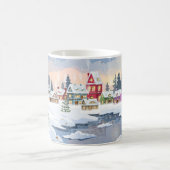 Mug Paysage de Noël d'hiver avec maison enneigée (Centre)