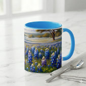 Mug Paysage de prairie aux bleuets du Texas