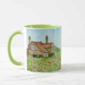 Mug Paysage de terrain de pavot peinture aquarelle (Gauche)