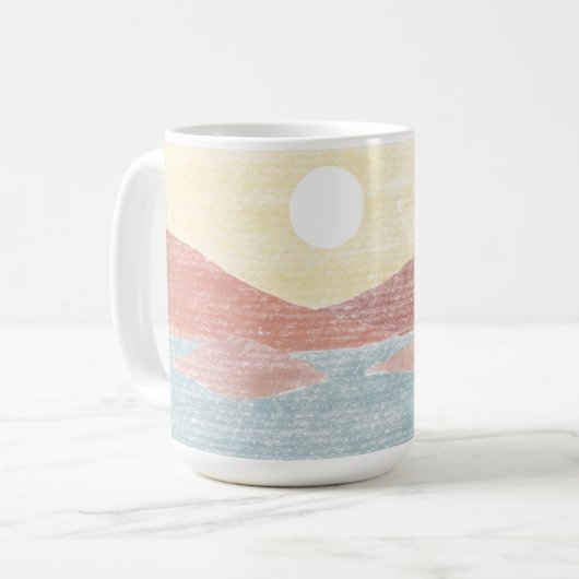 Mug paysage dessiné main (Devant gauche)