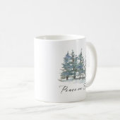 Mug Paysage d'hiver Paix sur Terre Aquarelle (Devant droit)