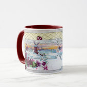 Mug Paysage D'Hiver ROMANTICA Avec Pansies (Devant gauche)