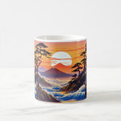 Mug Paysage du coucher du soleil japonais (Centre)