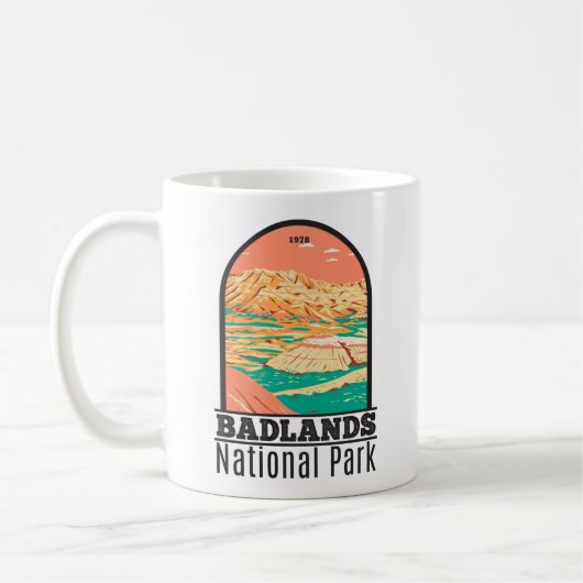 Mug Paysage du parc national Badlands Vintage (Gauche)