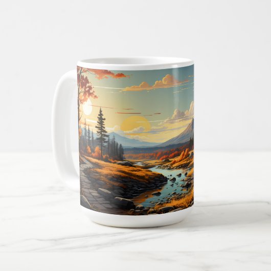 Mug Paysage Forestier En Automne (Devant gauche)