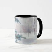 Mug Paysage hivernal Arbre de Noël recouvert de neige (Devant droit)