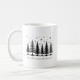 Mug Paysage hivernal Arbres de Noël Vacances d'hiver