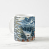 Mug Paysage hivernal avec des vaches pâturant dans la  (Devant gauche)