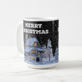 Mug Paysage hivernal Snowy House Joyeux Noël (Devant gauche)