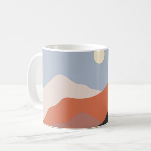 Mug Paysage illustrations du milieu du siècle, plan mi (Devant gauche)
