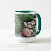 Mug Paysage Marin de Plage Verts Modernes/Marées Basse (Devant droit)