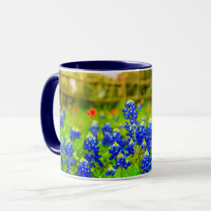 Mug Paysage moderne de barrière de pays de Bluebonnet