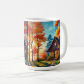 Mug Paysage naturel avec un chalet dans la forêt (Devant droit)