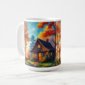 Mug Paysage naturel avec un chalet dans la forêt (Devant gauche)