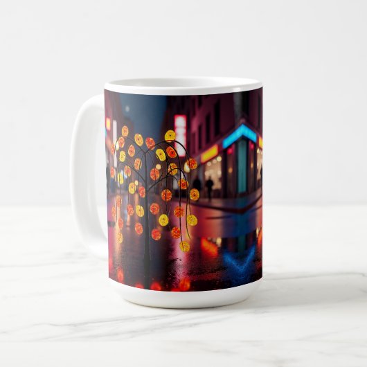 Mug Paysage nocturne de pluie électrique (Devant gauche)