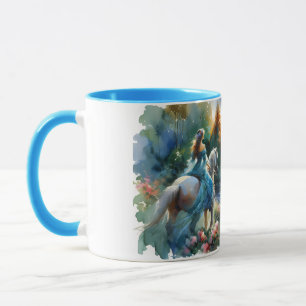 Mug Paysage onirique de rivière forestière à la femme