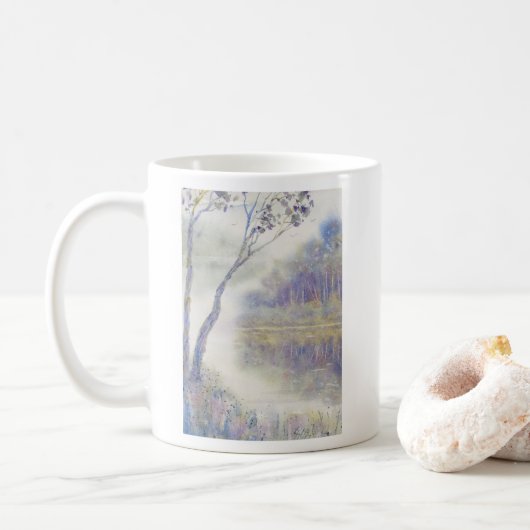 Mug Paysage paisible en aquarelle (Avec donut)