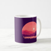 Mug Paysage simple et étonnant Coucher de soleil minim (Devant droit)