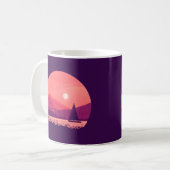 Mug Paysage simple et étonnant Coucher de soleil minim (Devant gauche)
