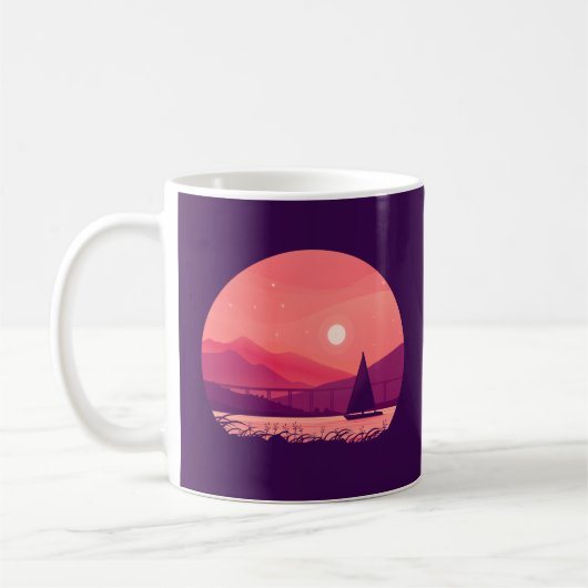 Mug Paysage simple et étonnant Coucher de soleil minim (Gauche)
