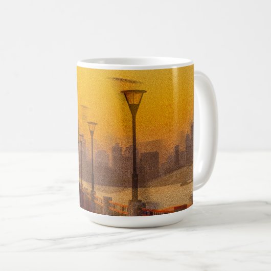Mug Paysage urbain au coucher du soleil (Devant droit)