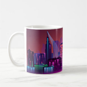 Mug Paysage urbain coloré et lumineux. illustration