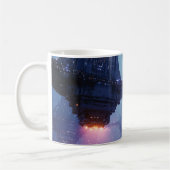 Mug Paysage urbain futuriste avec des structures flott (Gauche)