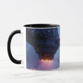 Mug Paysage urbain futuriste avec des structures flott (Gauche)