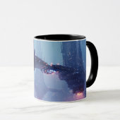 Mug Paysage urbain futuriste avec des structures flott (Devant droit)