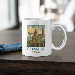 Mug Paysage urbain rétro vintage Glasgow Écosse Voyage