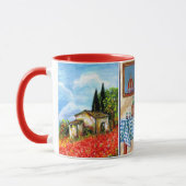 MUG PAYSAGES TOSCANES, CUISINE, SOUFFLE, CHAT ET VIN (Gauche)