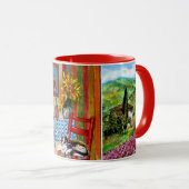 MUG PAYSAGES TOSCANES, CUISINE, SOUFFLE, CHAT ET VIN (Devant droit)